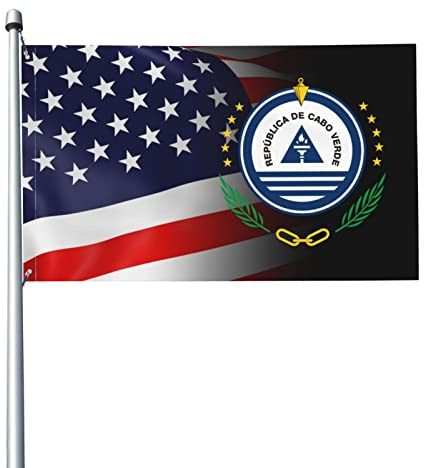 Flag 3x5 Ft Coat of arms of Cape Verde Flags Vivid Color Banner with Brass Grommets for Outdoor Indoor Decor