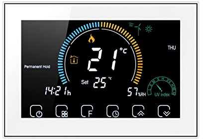 USKI Trottinette de Piscine WiFi Smart Thermostat Électrique Chauffage Eau/gaz Température Température Télécommande Thermostat Nouveau(BHT8000,GC(with WiFi))