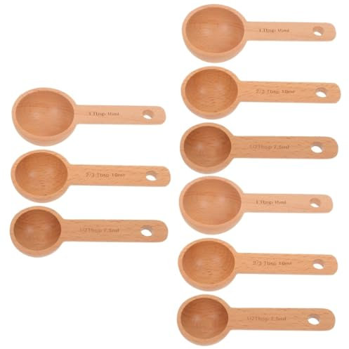 IMIKEYA 3 Juegos Cuchara Medidora De Madera De Haya Cucharas De Café En Grano Cucharas De Café En Polvo Cucharada De Té Suelta Cafe Molido Cucharas Medidoras De Madera Beige 3 Piezas * 3