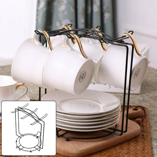 Whychstore Elegante portavasos colgante de acero inoxidable con estante inferior, perfecto para el hogar o el negocio