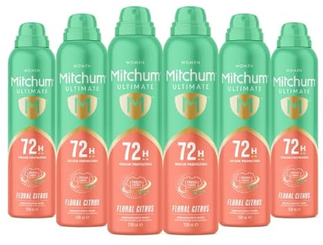 Mitchum Women Ultimate 72H Aerosol Floral Citrus,pack of 6