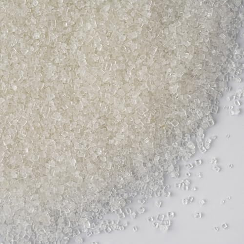 Sucre Coloré Blanc 130g Cristallisé - Décoration pour Gâteaux, Cupcakes, Biscuits et Crème Glacée - Garniture Sucrée pour Mariages, Anniversaires et Quotidien - Vermicelles en Sucre