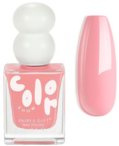 Nail Varnish Quick Drying Bright Pink Nail polish - Peach Coral Candy Floss - Skin tone Pink Color Nail Polish High-Shine Nail Varnish - 60 Seconds Super Shine No Need Cure