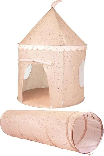 Relsy Kids Pop Up Play Tent And Tunnel - Indoor/Outdoor Childs Playhouse Alabama Clay Terrazzo Style, Kids Tent & Tunnel Bundle, Play Den Ball Pit Garden Toys For Toddler Unisex Children Age 3+