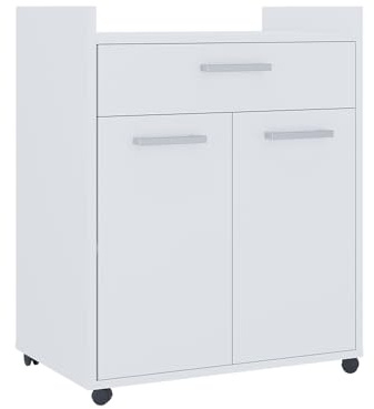 Vicco Rollcontainer Ansel, Weiß, 60 x 40 cm | mit Schubladen, auf Rollen fahrbar für flexible Nutzung im Arbeitsbereich
