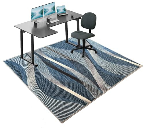 Tapete para Silla Oficina, Protector Suelo Antideslizante para Silla de Escritorio, 80 x 100 cm Alfombrilla para Silla de Gaming, Protector Suelo Silla Ruedas para parqué y Suelos Duros Resistente