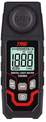 Digital light meter, TA636A Digital Lux Meter Handheld Luxmeter Professional Luxometer 200000LUX 20000FC Illuminometer Photometer Light for Garden Indoor Plants, Photography