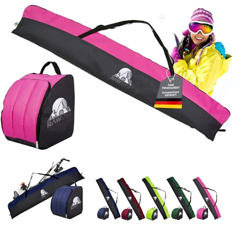 BambiniWelt by Rafael K. Ski Set - Skischuhtasche 40x42x30cm - Skitasche wasserdichte Wintersporttasche mit Reißverschluss - Skiaufbewahrungtasche für Ski, Skischuhe, Helm & Handschuhe