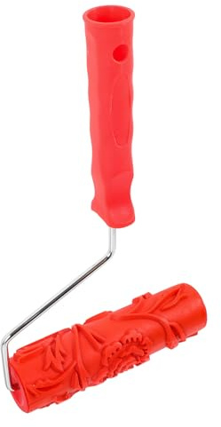 iplusmile Strukturierte Farbrolle mit Rosenmuster 7 Zoll aus Silikon für Wanddekoration Selbstgemacht Wandfarbe Roller mit Griff Wiederverwendbar Wandfreundlich Heimwerker Werkzeug