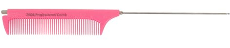 ASAKKURA Spitzschwanz Kamm aus Kunststoff mit Ausziehbaren Stahlzinken Professioneller Haarkamm für Täglichen Gebrauch und Friseursalon Kratzfrei und Komfortabel Zufällige Zufällige Farbe