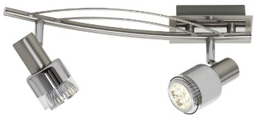 Trio-Leuchten LED-Balken in nickel matt/chrom, Glas chromfarbig/klar, inklusiv 2x GU10 6W LED, Breite: 35 cm 820610207