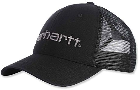 Carhartt Mens Canvas Mesh-Back Logo Graphic Baseball caps, Black, One Size US