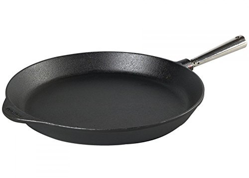 Skeppshult Poêle à frire Poignée en acier inoxydable/Poêle/Poêle grill en fonte + prymo Chiffon microfibre 24 cm Bratpfanne