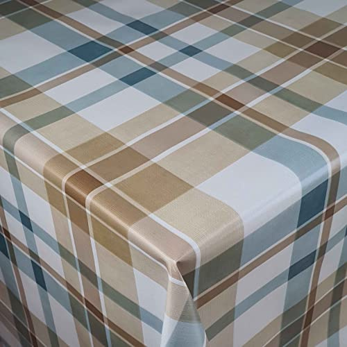 Wachstuchtischdecke Wachstischdecke Gartentischdecke Kariert Beige 110 x 160 cm abwaschbare Tischdecke