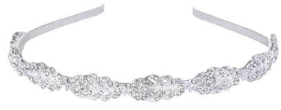 Hochzeitsfeier Strass Blume Krone Stirnband Haarband Braut Kristall Kopfschmuck Kopfschmuck Haarschmuck für Braut und Brautjungfern (Silber)