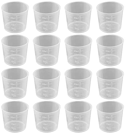 Othmro 20ml Measuring Cup Plastic, Graduated Beaker Small Measuring Jug Liquid Container for Baking Cooking Kitchen Lab Measure Tool 20pcs