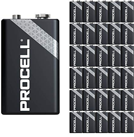 30 Pack - Duracell Procell 9V Batteries | 9 Volt Industrial Power Alkaline Battery | Home or Office Use | Car Air Freshener Promo Pack | Reliable Long Lasting Power