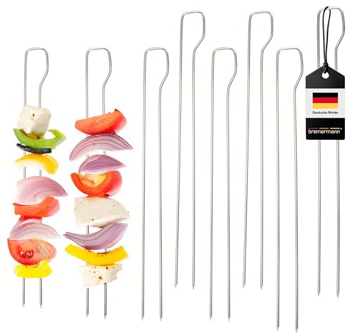 bremermann Doppel-Grillspieße 8er Set // Edelstahl ca. 29 cm // Schaschlik-Spieße im Vorteilspack