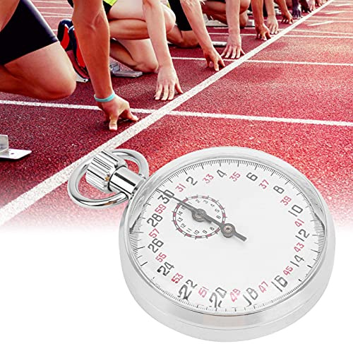 Chronomètre Mécanique Chronographe en Acier Inoxydable Minuterie de Course Ronde pour Sports et Compétitions