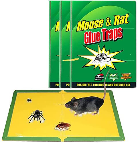 NOBILE LOVELYCARE trappola adesiva per topi 3 trappole per topi grandi e piccoli adesivo super potente no elettrico topicida per uso interno ed esterno