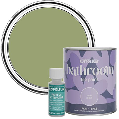 Rust-Oleum Green Water-Resistant Bathroom Tile Paint in Matt Finish - Familiar Ground 750ml