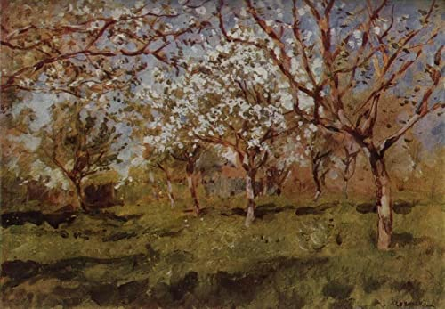 DIY 5D Diamant-Malerei Kits Isaac Levitan Apfelbäume in Blüte Malen nach Zahlen, 5D Diamond Painting Voll Strass Stickerei Kreuzstich Bilder Arts Craft 30x40cm
