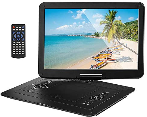 22'' Portable DVD Player with 15.6'' HD Large Swivel Screen, 8 Hours Rechargeable Battery, Anti-Shocking, Last Memory, Support AV in & Out/USB/SD Card