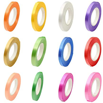 5mm Wide Curling Set - 12 Rolls and Colors Balloon String Ribbon for Party Wedding DIY Festival Crafts With 10m per Roll