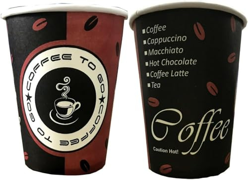 Trendsky MADE in DE - 500x Kaffeebecher to go Hartpapier Pappbecher 180ml Cups Coffee to Go Becher 0,18l