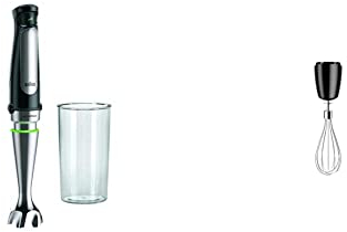 Braun MultiQuick 7 MQ 7000X Stabmixer - Pürierstab mit abnehmbarem Edelstahl Mixfuß mit ActiveBlade Technologie & Household Edelstahl-Schneebesen Aufsatz MQS 050 BK mit EasyClick Plus System