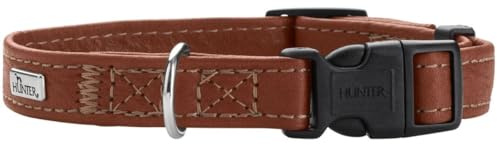 HUNTER Canadian UP Hundehalsung | geschmeidiges Leder, kleine Hunde, Welpen, weiches, fellschonend, nachhaltig, Made in Germany, Farbe: Cognac, Größe: S/1