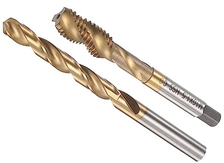 CoCud Spiral Flute Tap and Drill Bit Set, M10 x 1.5 Thread 8.5mm Drill Dia, Ti-Coated Machine Screw Tap & Twist Drill Bit Tool Kit - (Applications: for Threading Tapping), 1-Set