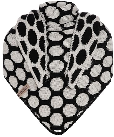 Knit Factory - Liva Trekantssjal - Beige/Black - 180x75 cm