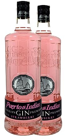 Ginebra Puerto de Indias Strawberry Botella Misil 1 L (Caja de 2 Botella Misil de 1 L)