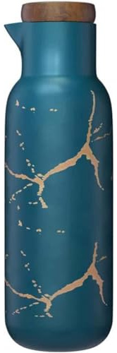 MAGICVOGEL Bouteille d'huile en céramique - 380 ml - Distributeur d'huile d'olive avec couvercle en liège - Distributeur de vinaigre - Pour cuisine, cuisine, barbecue, pâtisserie, pâtes (vert)