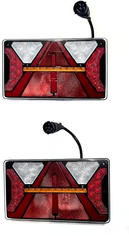 MelTruck® 2x 6 Funktions NEON LED Rückleuchte 12V 24V E9 für LKW Anhänger Bajonett 8 PIN