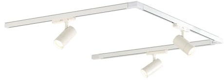 Qub Zoom LED Schienensystem – U-Form – 3x 100cm – 3x Spots – 3-Phasen – Deckenstrahler Weiß – Einstellbare Helligkeit 20W/25W/30W – Farbtemperatur 2700K/3000K/4000K (Warmweiß bis Tageslichtweiß)
