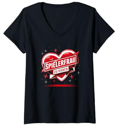 Damen Spielerfrau zu haben Fussball gucken T-Shirt mit V-Ausschnitt