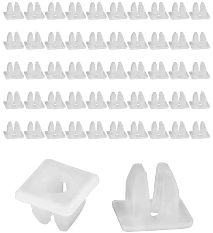 Flaconi 50 Pezzi Dadi in Plastica per Auto,per Foro Auadrato 7x7mm,Inserto in Plastica Bianca per Auto,Inserti Espandibili in Plastica Bianca di Fissaggio Clip,per Auto,SUV,Camper,Camion