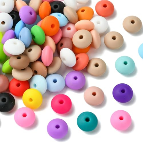 UR URLIFEHALL Perles en silicone de différentes formes - Perles focales en silicone - Perles d'espacement en caoutchouc pour stylos perlants, porte-clés, sangles de téléphone, bijoux, travaux manuels