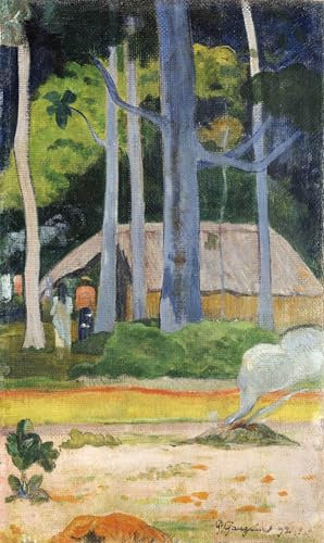 FIKAGXQGT Vintage Quadri Astratta della Poster Tela Immagini Capanna sugli alberi di Paul Gauguin per Decorazioni per la Casa 60x90cm