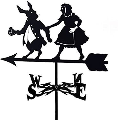 Girouette lapin, girouette décorative, indicateurs de direction du vent, kit extérieur jardin pelouse support métal girouette éolienne
