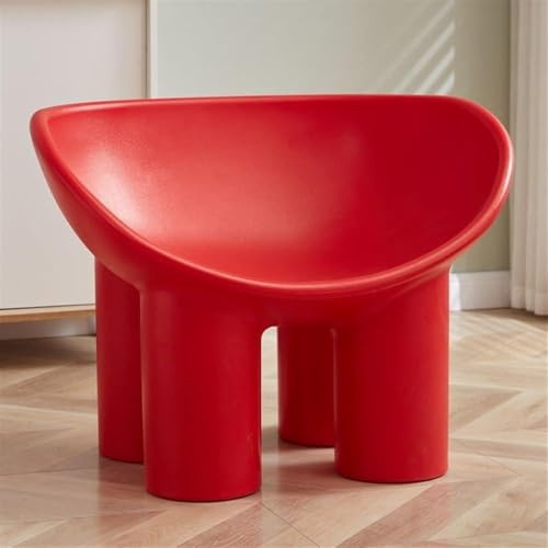 Repose-pieds et fauteuil moderne en forme d'éléphant rouge – Chaise de maquillage robuste pour chambre à coucher, salon et bureau – Meuble d'appoint élégant et fonctionnel