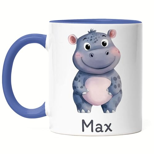 Kiddle-Design Kindertasse mit Namen Personalisiert, Personalisierte Tasse Kinder mit Elefant, Namenstasse Elefanttasse, Kinderbecher als Geschenk zur Geburt, Taufe Weihnachten - Tasse Weiß