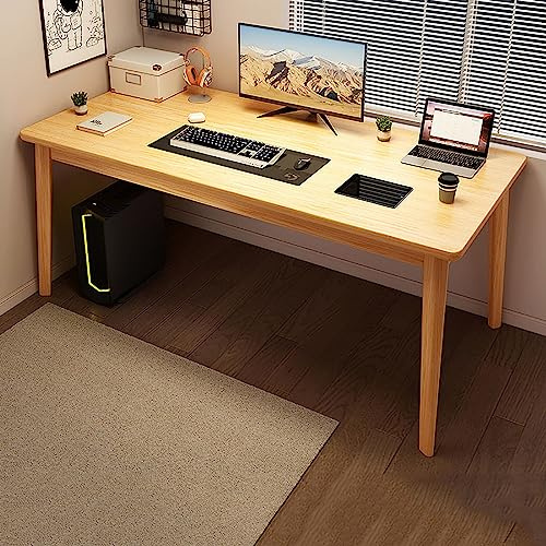Bureau d'écriture moderne et élégant en noyer – Pieds robustes en bois massif, poste de travail pour ordinateur portable, bureau à domicile, table d'étude, meubles de bureau élégants 80 x 55 x 75 cm