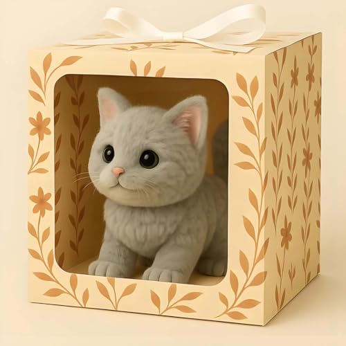 My Realistic Cat - Lifelike Animatronic Cat with Realistic Movements and Sounds, Interactive Robotic Stuffed Animal Toy for Kids Adults and Elderly Companionship gray
