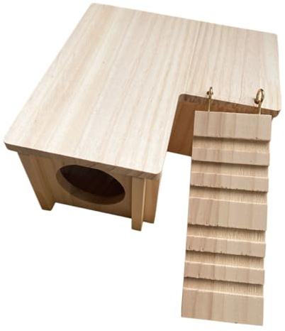 ifundom Hamster Hideout Bois pour Petits Animaux Maison Multifonction pour Hamsters et Chinchillas Nid Douillet Amusant et Facile à Nettoyer Accessoire Refuge pour Rongeurs DIY Décoratif