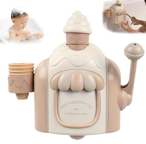 Badespielzeug Eiscreme Bubble Foam Maker, Eis Baby Badespielzeug, Bubble Bath Machine Spielzeug, Badewanne Dusche Spielen Wasserspielzeug für 3 4 5 6 7 8 Jahre alte Jungen Mädchen Kleinkinder Kinder