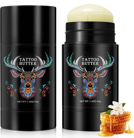 2 Stück 40g Tattoo Pflege Creme, Tattoo Aftercare Butter, Feuchtigkeitscreme Pflegecreme Tattoo Creme Für Alte Und Frisches, Verhindern sie das Ausbleichen, Verstärkt Tattoo Farben