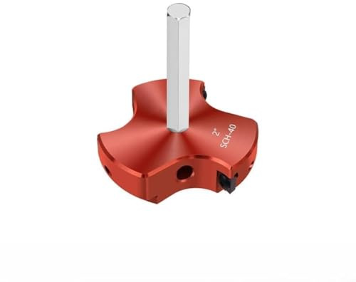 PVC-Rohrreibahle mit drei Klingen für Zeitplan 40/cpvc/ABS-Armaturen – Gehäuse aus Aluminiumlegierung, Edelstahlschaft, passend für 12 mm Bohrfutter, halb für 4 Größen (rot) (1)